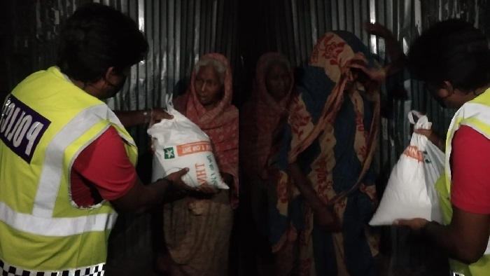 পুলিশ সুপারের বদান্যতায় খাবার পেলেন অভুক্তরা পুলিশ সুপারের বদান্যতায় খাবার পেলেন অভুক্তরা