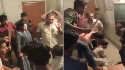 শ্রেণিকক্ষে আটকে বাবা-ছেলেকে নির্যাতন, ভিডিও ভাইরাল